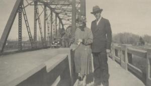 Cotton and his wife Dorothy on the Alamosa bridge